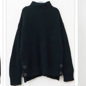 Madewell mock neck sweater with side buttons